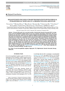 High-intensity focused ultrasound for patients with cervical intraepithelial neoplasia 2/3: A prospective one-arm study